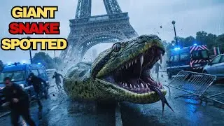 Brave Rescue Team Stops a Giant Snake Attack in Paris &mdash; Shocking Real Footage Eiffel Tower