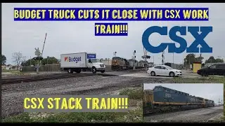 9/23/22 Budget Truck cuts it close with CSX Work Train!