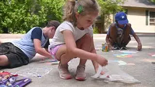 Reusable sidewalk chalk stencils