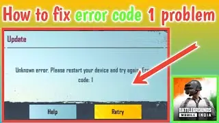 BGMI code error 1 problem 🔥 | how to fix error code 1in bgmi | Bgmi server problem| Bgmi unban|