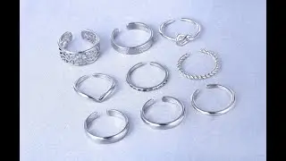 9pcs Open Adjustable Toe Rings Beach Foot Jewelry Toe Rings Set for Women Open Tail Ring Finger Ring