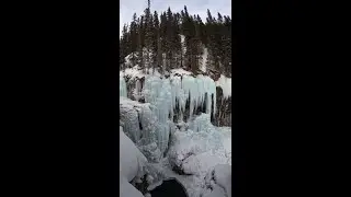 Johnston Canyon Upper Falls Winter View