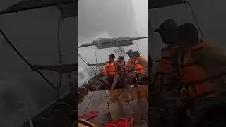 Wooden Longtail Boat Caught In Storm