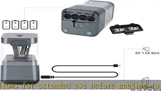 Amazon Basics Portable Electric Pencil Sharpener, Helical Blade, Auto Stop, Battery/USB Cord Operat