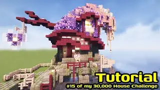 How to Build a Cherry Magic witch Hat Cottage in Minecraft | Fantasy House Tutorial #buildtutorial