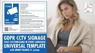 GDPR CCTV SIGNAGE - Fully Customizable in EVERY LANGUAGE &ndash; Fillable PDF Template