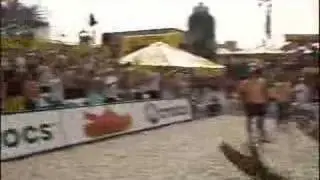 Geeter does the Worm - MC of the AVP Pro Beach Volleyball To