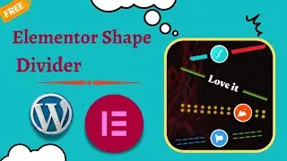 Elementor Shape Divider|Elementor Divider Widget|Elementor Tutorial| Elementor Beginners Tutorial