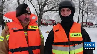 Strażacy ćwiczyli ratownictwo lodowe. Jednym ze scenariuszy była tragiczna sytuacja ze Ściennego