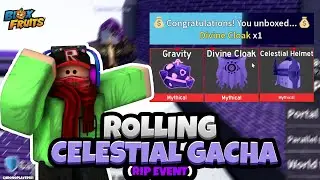 Rolling Celestial Gacha + Celestial Aura , Helmet , Cloak Showcase! (Blox Fruits RIP Event Update)
