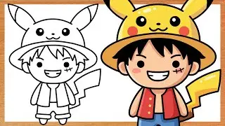 ONE PIECE x POKEMON?! Drawing the Ultimate Kawaii Crossover 🏴&zwj;☠️⚡
