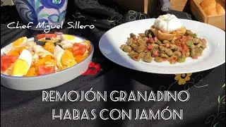 Remojón Granadino. Habas con jamón. Cocina Granadina. Día de la Cruz