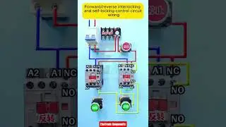 Forward & Reverse Interlocking with Self-Locking Control Circuit Wiring #control #diagram #panel#ele