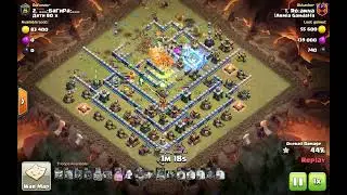 Th14 ground golem witch yeti attack supported by log launcher cwl 100%