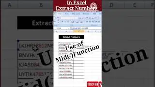 How to Extract Numbers in Excel|| #msexcel #excel #exceltips #computereducation #shorts