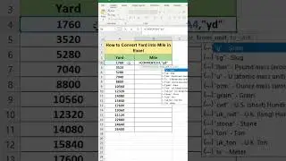 How to Convert Yard into Mile in Excel ||