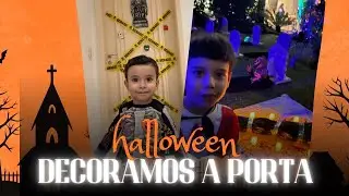DECORAMOS A NOSSA PORTA PARA O HALLOWEEN #halloween #docesoutravessuras #trickortreat 
