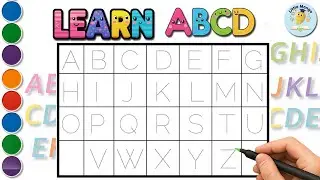 Обводка ABCD для детей | Практика письма | Обводка букв ABCD | Little Mango Kids