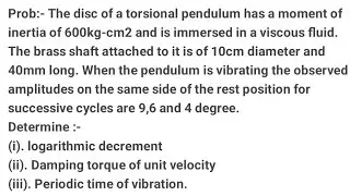 Numerical Problem based on Mechanical Vibration ll Mechanical Vibration ll Mechanical Engineering