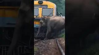 Elephant vs Train 😢😱 #shorts #elephant