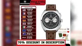 #PAGANI DESIGN Men's Watches Retro Sport Panda dial Quartz Watch Men Stainless steel Turtle Back Ch