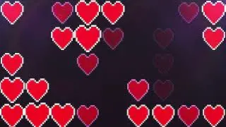 1 hour 4K Screensaver of Holiday Wall of Pixel Hearts Background Video VJ Loop Animation