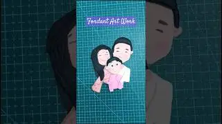 Fondant 2d family|caricature #fondanttopper #edibleart #fondant #cake #cakedecoration #cakedesign