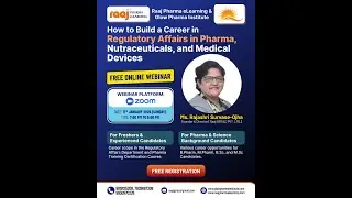 FREE WEBINAR IN REGULATORY AFFAIRS