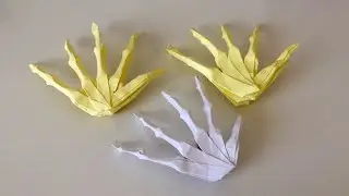 ORİGAMİ- How to make skeleton hand with paper? NOT USİNG GLUE