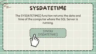 SYSDATETIME