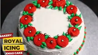 നിങ്ങൾ ആവശ്യപ്പെട്ട റോയൽ ഐസിങ് കേക്ക് | Bakery Style Royal Icing Christmas Cake Recipe In Malayalam