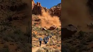 Massive Rockslide Hikers Witness Incredible Falling Rocks!
