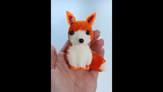 DIY Поделки из ниток - Миленький лисёнок из помпонов