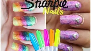 Decoracion de uñas con marcadores FACIL - Sharpie nail art