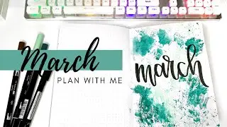 PLAN WITH ME | MARCH 2021 Bullet Journal | Easy Water Color Method!
