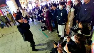 [STREET ARTIST] YU KAGAWA & HYOJIN. INTERACTIVE HONGDAE BUSKING. 230307.