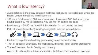 An Introduction to Low Latency Music Apps with Phyllis Kaiden (Part I of her full presentation)