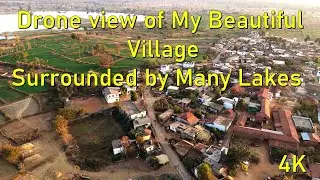 Beatiful and Relaxing Drone View | Beautiful Village Surrounded by Many Lakes