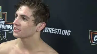 Bryce Andonian (Virginia Tech) after win in Quarterfinals at 149 lbs. in 2022 NCAAs