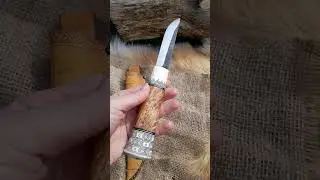 Handmade Traditional Finnish knife Puukko with master engraving and leather sheath. RS Artcraft