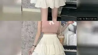 Pleated A-line Skirt White Women Ruffles Sweet Hottie Preppy Style Elastic Elastic Waist Slim Thin S
