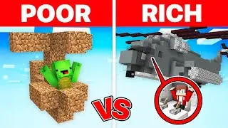 Mikey POOR vs JJ RICH Helicopter Survival Battle in Minecraft (Maizen)