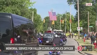 Memorial service procession underway for fallen Cleveland police officer Jamieson Ritter