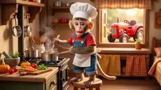 😲🍳 Kitchen Chaos on the Mini Farm?! Monkey NaNa the Master Chef Saves Dinner! 🐒🏡