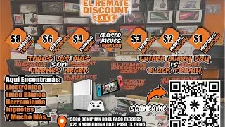 The cheapest store in the USA is in El Paso TX EL REMATE DISCOUNT where every day is black Friday ￼