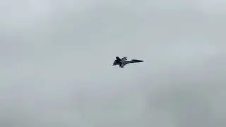 Canadian CF-188A hornet and 1944 Spitfire Mk IX TA805 formation flight at RIAT 2024 #aviation