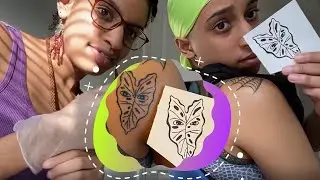 Her first stick and poke tattoo (timelapse)
