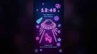 Galaxy Premium Theme - Neon Space Animated Lockscreen