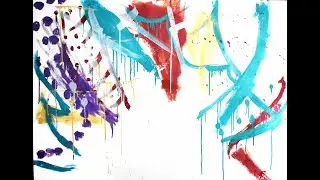 Abstract self portrait becoming one with painting