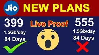 Jio 399 Plan 84 Days 1.5GB Data | Jio New Plans | Airtel | Vodafone | idea |reliance jio 444,555,149